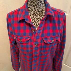 Abercrombie & Fitch Red and Blue Plaid Shirt